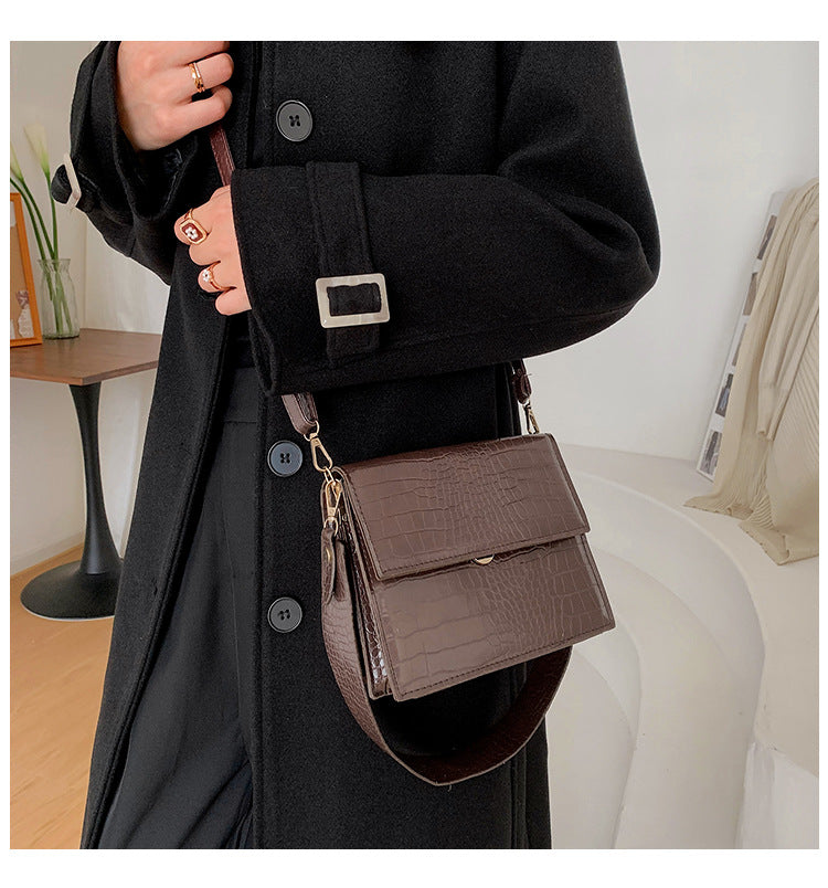 Stone Pattern Shoulder Crossbody Bag