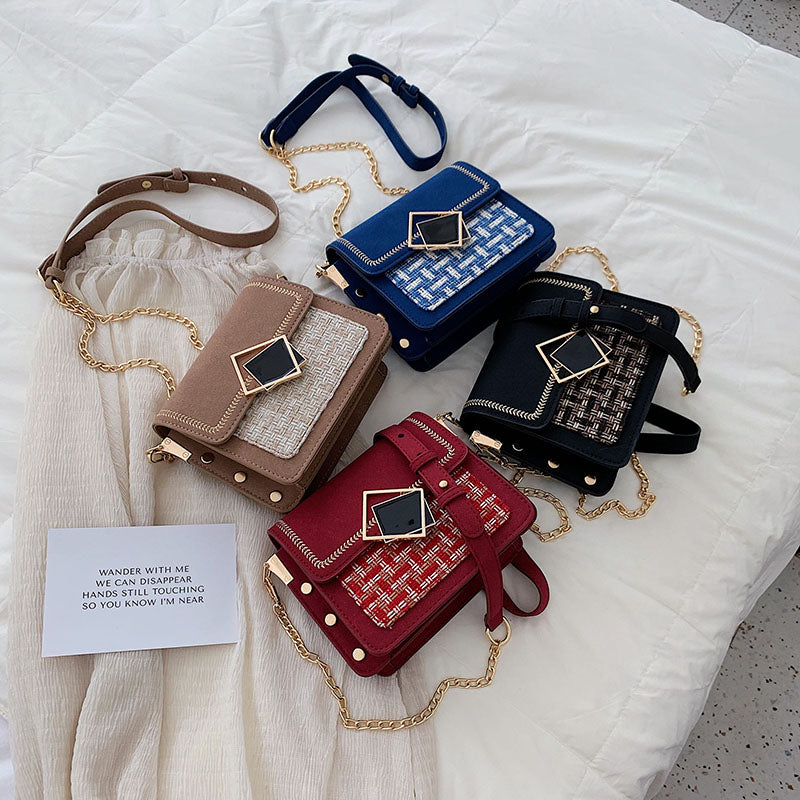 Stylish Versatile Wool Phone Bag with Chain Strap