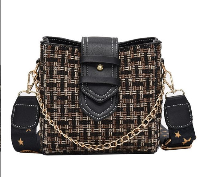 New Stylish Checkered Women's Shoulder Bag, Casual Tote