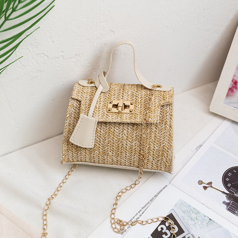 Women's Simple Straw Crossbody Fashion Handbag
