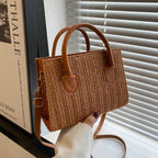 Women's Fashion Straw Single Shoulder Crossbody Handbag