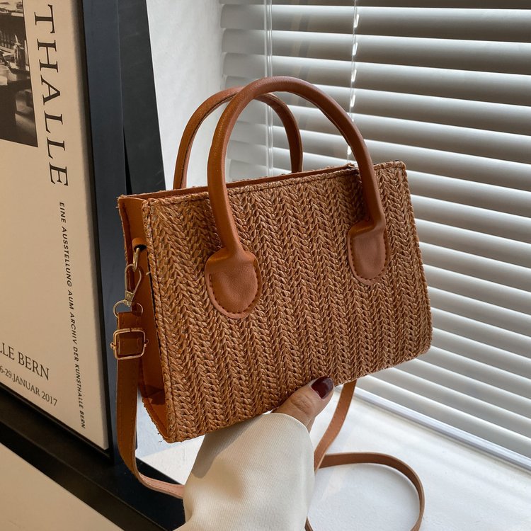 Women's Fashion Straw Single Shoulder Crossbody Handbag