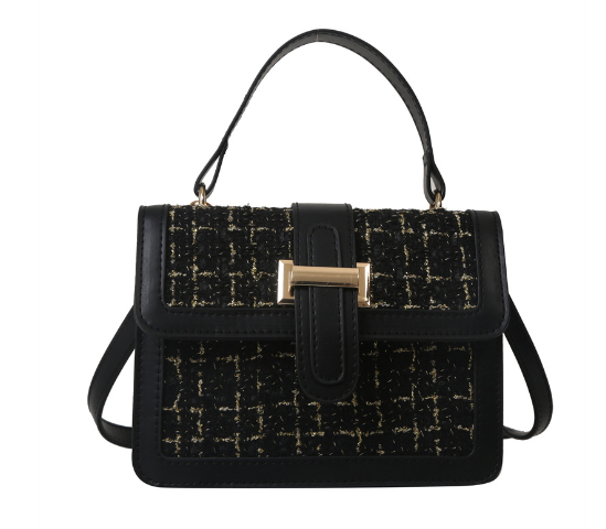 Versatile Chain Crossbody Bag with Wool Fabric Design