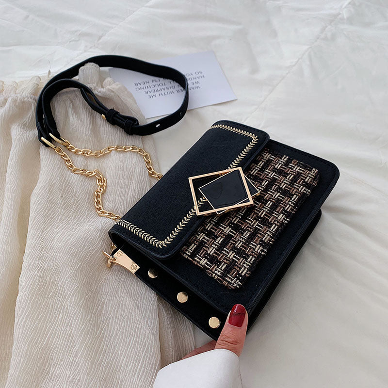 Stylish Versatile Wool Phone Bag with Chain Strap