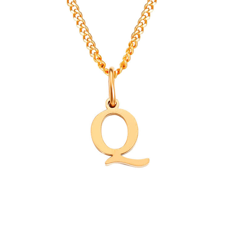 14K Stainless Steel Necklace with 26 Letters