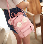 Bow Convertible Backpack & Crossbody Bag — Pink, Black, Gray & Blue