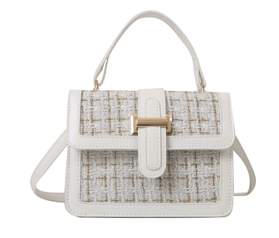 Versatile Chain Crossbody Bag with Wool Fabric Design