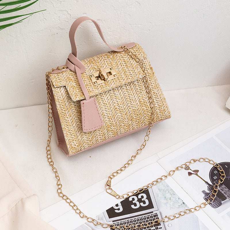 Women's Simple Straw Crossbody Fashion Handbag