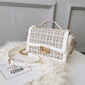 Versatile Chain Crossbody Bag with Wool Fabric Design