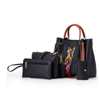 Fashionable Women's 4-Piece Handbag Set (Tote & Crossbody)