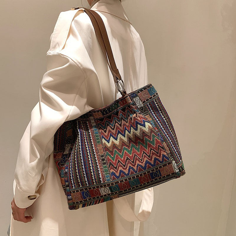 Large Capacity Women's Tote Bag - Stylish Canvas Shoulder Bag