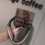 New Stylish Checkered Women's Shoulder Bag, Casual Tote