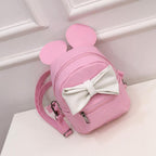 Bow Convertible Backpack & Crossbody Bag — Pink, Black, Gray & Blue