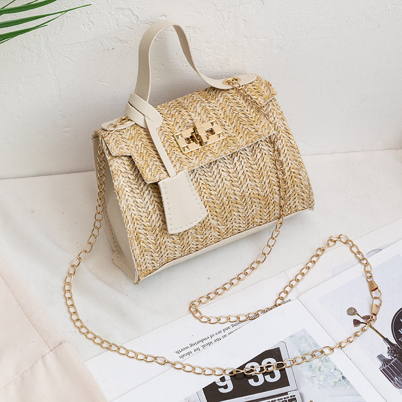Women's Simple Straw Crossbody Fashion Handbag