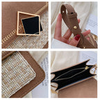 Stylish Versatile Wool Phone Bag with Chain Strap