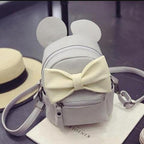 Bow Convertible Backpack & Crossbody Bag — Pink, Black, Gray & Blue