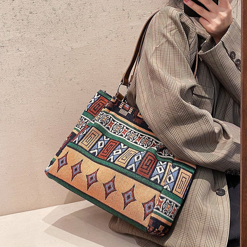 Large Capacity Women's Tote Bag - Stylish Canvas Shoulder Bag