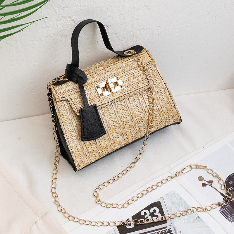 Women's Simple Straw Crossbody Fashion Handbag