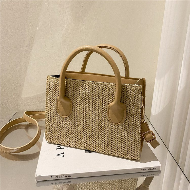 Women's Fashion Straw Single Shoulder Crossbody Handbag